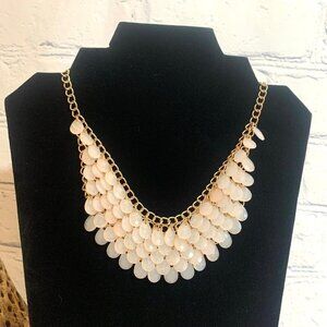 Blush Pink Cluster Bib Necklace